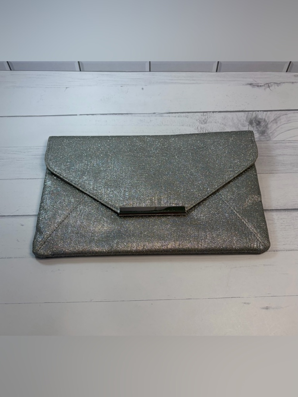 Macy’s Style &Co Silver Glitter Envelope Clutch